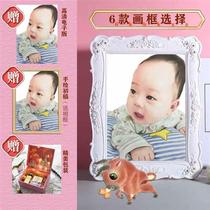Baby hand-painted fetal hair painting self-made fetal hair souvenir making diy baby cartoon portrait custom cow