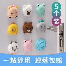 Dinglitian silicone door touch-free punch door rear handle anti-collision pad toilet door suction top buffer waterproof