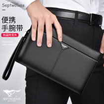 Seven Wolverine Hands With Bag Mens Handbags Head Layer Bull Leather Envelope Packet Boomer Business Minima Large Capacity Genuine Leather Leisure