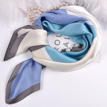 Small silk scarves South Korea 100 hitch spring and summer silk with scarf square towels slim narrow strip decorated neckline towels AUTUMN-STYLE FOREIGN AIR FASHION