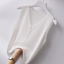 Ice silk V-neck camisole women wear sleeveless knitted vest inside womens summer thin base sleeveless vest