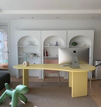 Nordic solid wood desktop computer desk Simple modern home bedroom writing desk Special-shaped desk Simple desk