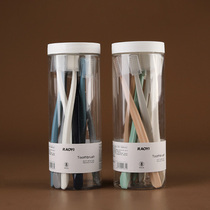 Japanese wide-headed soft toothbrush adult Portable Travel family Universal couple round barrel 8 Manual