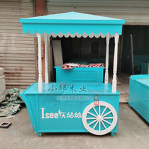 Shopping mall mobile sales car anticorrosive wood sales car outdoor display stalls snack car mobile cart promotion floating car