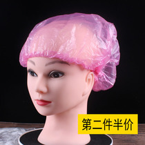 Beauty salon special disposable shower cap waterproof 100 headgear Household plastic heating baking hat supplies female models