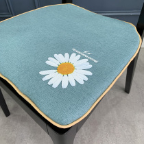 Simple modern dining chair cushion dining chair cover computer seat cushion solid color Four Seasons chair cushion cover cotton detachable non-slip