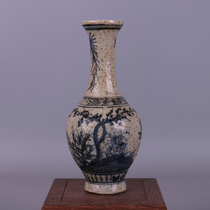 Ming blue and white chrysanthemum figure vase Antique antique antique porcelain collection handmade old goods ornaments