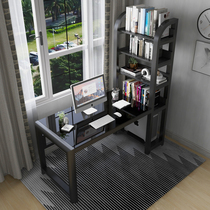 Computer desktop desk desk bookshelf bookcase integrated simple home bedroom corner corner student writing table