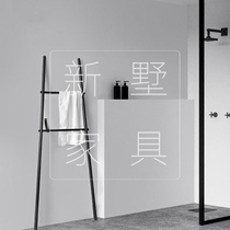 Nordic punch-free towel rack bathroom towel rack iron floor rack wrought iron floor hanger towel bar double bar toilet hanger