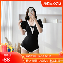 Swimsuit women 2021 new hot spring bathing belly thin net red conservative conjoined sexy ins Wind