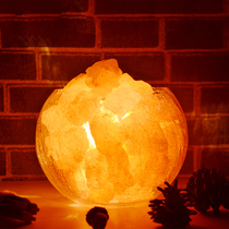 Ice and fire salt lamp Himalayan Crystal Tanabata gift bedroom bed headstand night light natural fragrance stone aromatherapy