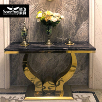 Stainless steel marble entrance Post-modern foyer cabinet Simple living room display cabinet Light luxury home partition decorative cabinet