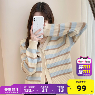taobao agent Spring autumn cardigan, sweater, jacket, 2023, V-neckline