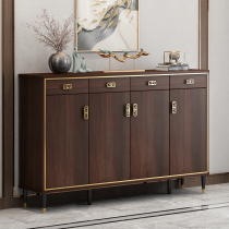 New Chinese shoe cabinet Solid wood frame household door large capacity light luxury entrance cabinet locker Balcony storage partition cabinet