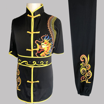 New martial arts suit embroidered dragon practice suit Mens and womens silk performance competition performance suit Childrens Changquan Nanquan suit