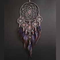 dream catcher Indian dream catcher gift pendant handmade hanging decoration birthday gift Gray seven circle models