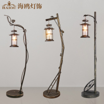 American retro living room study creative vertical floor lamp industrial wind cafe bedroom bedside iron floor lamp
