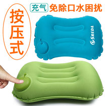 Press inflatable pillow TPU travel pillow waist pillow adult neck pillow outdoor indoor nap blowing milk Silk