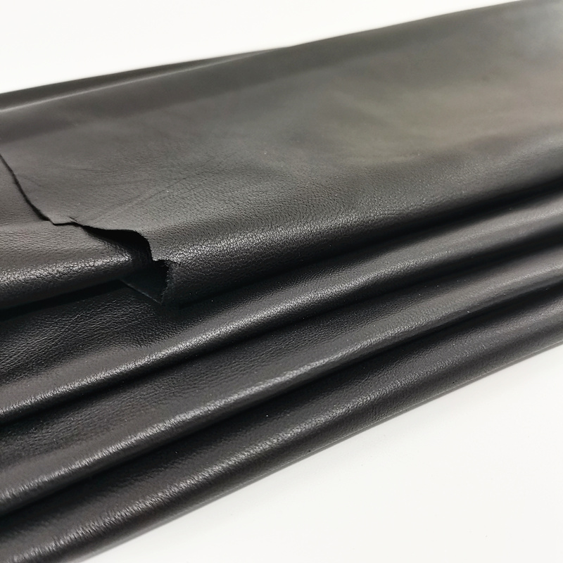 0.6 ミリメートル黒トップ層シープスキンレザー超薄型仕立て服本革生地革衣類革修理革素材