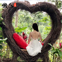 Bali creative Net red birds nest with swing outdoor love landing Birds Nest chair hanging chair home and House photo