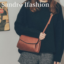  French Sandro Ifashion all-match messenger bag Fashion retro shoulder bag Mobile phone womens bag soft leather wallet