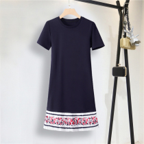 Shopping mall with 2021 summer new sports casual round neck short sleeve knitted dress fashion womens skirt