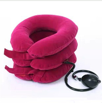 Cervical vertebra retractor household inflatable full velvet tractor massager portable neck brace