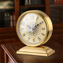 Polaroid pure brass table clock ornaments clock Nordic light luxury European style living room clock creative personality decoration clock