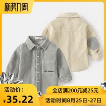  Boys long-sleeved shirt autumn and winter Western style 2021 new autumn childrens corduroy top spring and autumn jacket childrens clothing