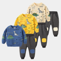 Boy cotton sweatshirt Sports clothing Spring dress Loose Fashion Long Sleeve Baby Cute Handsome Children Suit two sets