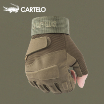 Cardio Crocodile halffinger tactical gloves male summer outdoor riding strength training gloves fitness dew finger anti-slip