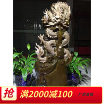 The Gloomy Wood golden nanmu small leaf Zhennan crafts Dragon hanging world ornaments root carving Dragon gloomy pendulum cliff