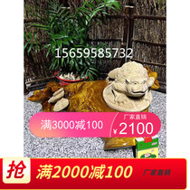 Chenxiang root carving ornaments Guanyin Golden Toad Guan Gong Maitreya Ebony living room wood carving sandalwood lobular red sandalwood