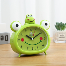  Cartoon little frog boy alarm clock table Cute children female students with bedside desk mute bedroom mute alarm clock