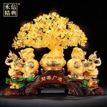 Citrine fortune tree Zhaocai Pixiu ornaments shop company housewarming opening gift office desktop decorations