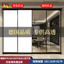 Intelligent electronically controlled dimming glass atomized glass partition office privacy glass film extremely narrow frame sliding sliding door