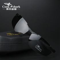 Cook shark polarizer fishing glasses looking drifting special sun glasses men driving sunglasses outdoor fishing eyes tide