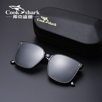 Cook Shark New GM Sunglasses Mens Driving Mesh Red Polarized Sun Glasses Womens Anti-UV Big Face