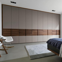Nordic full solid wood black walnut wardrobe Bedroom sliding door swing door wardrobe simple modern household custom wardrobe