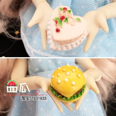 taobao agent Spot*Mini Cake Burger Bread Food Food Food Doll House Scenario Scenario 6 points 8 points BJD