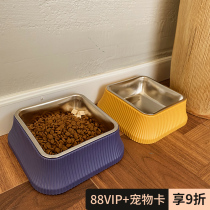 Dog bowl dog food basin anti-knock large stainless steel dog rice basin water food bowl cat bowl Cat Bowl Pet Bowl Pet Bowl supplies