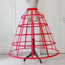 Lolita bird cage hollow fish bone violence supports long red show skirt coasplay skirt