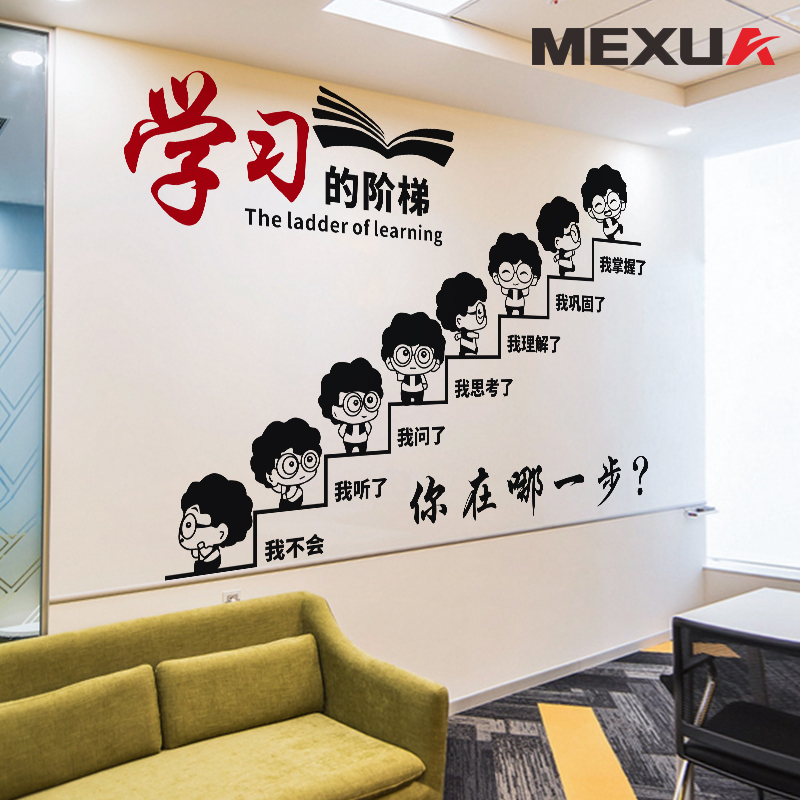 Classroom corridor layout cultural wall decoration learning staircase study inspiration creative personality wall stickers