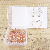 High note paper clip Paper clip storage roundabout pin pin fixed buckle pin Small gold large paper clip 10