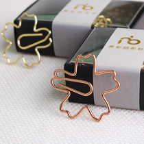 Rose gold cherry blossom paperclip creative paperclip cute bookmarks metal pin color spot Korean version
