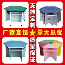 Primary and secondary school hexagonal table hexagon table student computer room computer desk science classroom art table splicing reading table