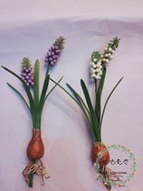 Cha Cha floral silk screen flower material Soft rubber feel leaf grape Hyacinth Simulation feel leaf grape Hyacinth