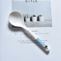 Japanese ceramic spoon spoon cute home spoon rice spoon round coffee spoon Cartoon creative personality ins