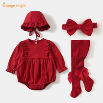 Full Moon Baby Clothes Spring Autumn Money New Life Hundreds Of Days Baby Clothing Birthday Gown Photo One-piece Clothing for hundreds of days and autumn clothes