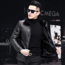 Mink wool inner sheep leather Pike clothing men leather leather mink coat male Haining fur coat winter thick